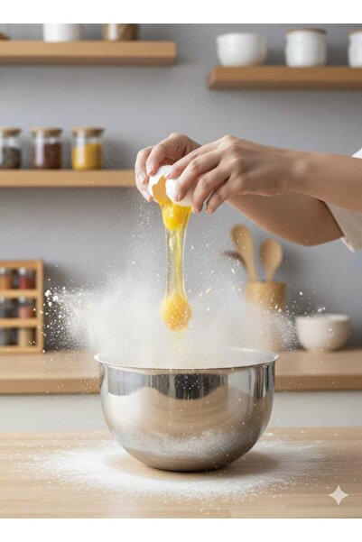 LOVYCO Stainless Steel Mixing and Salad Bowl 20 cm 3 Liter Whisk Kneading Dough Storage Bowl