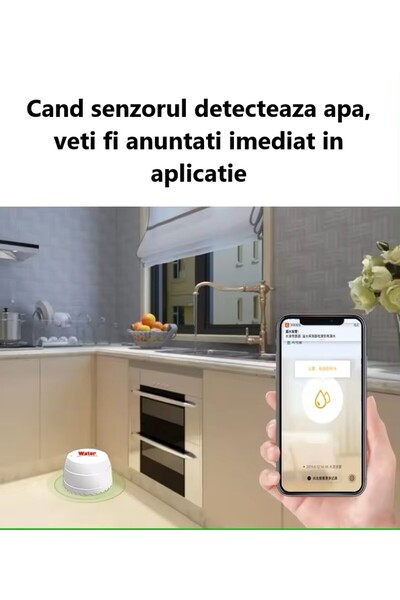 OEM Flood Sensor, Wi-Fi, Tuya/Smart Life App, Alexa/Google Assistant Compatible, White