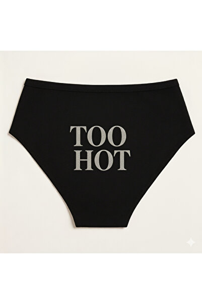 TWINTICKS Μαύρα γυναικεία εσώρουχα slip, με μεταλλική στάμπα με γράμματα, δια...