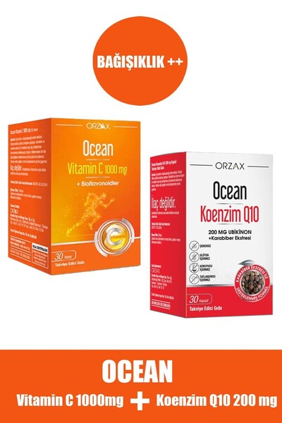 Ocean Vitamin C 1000 mg 30 Tablet + Koenzim Q10 200 mg 30 Kapsül