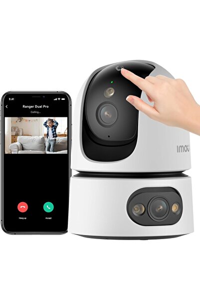 Imou كاميرا أمان مزدوجة بدقة 6 ميجابكسل (Ranger Dual Pro) - داخلية بدقة 2K+2K، رؤية ليلية ملونة، صوت ثنائي الاتجاه، H