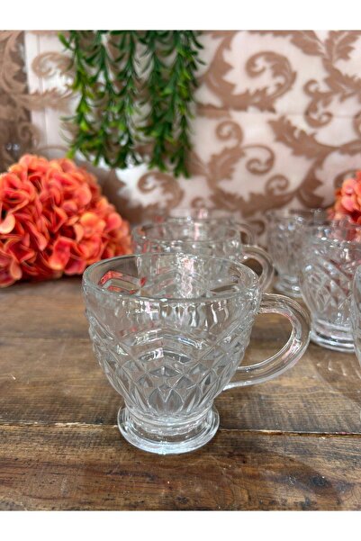 KRD Home Moon Tea Mug Vi̇ola 6 Piece Cup Set