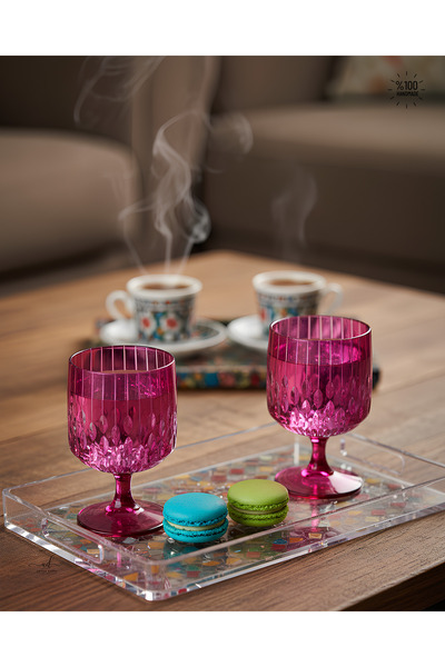 AKDEN STORE Handcrafted Cutout Decor Coffee Side Cup, Dessert Cup