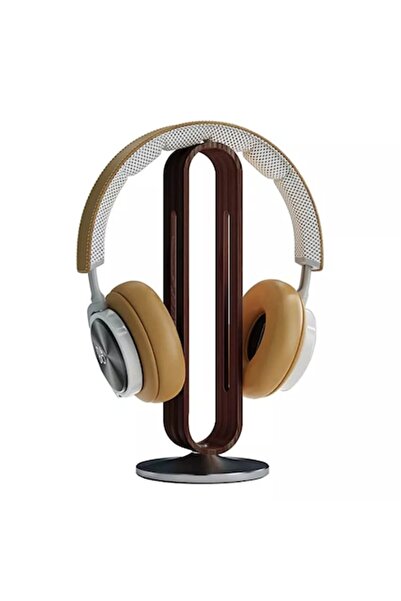 PetraBliss Desk Headphone Stand, Gaming, Bamboo Wood, Elegant, Brown