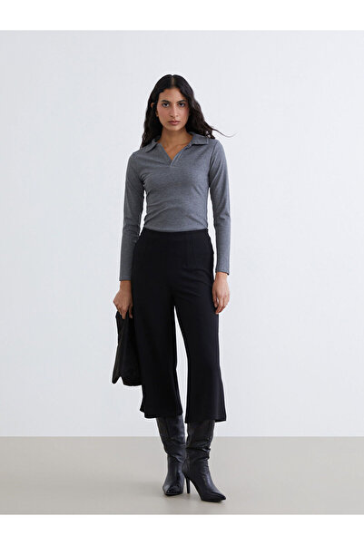 LC Waikiki Vizyon New Season Wide Leg Women's Trousers with Zipper at the Waist