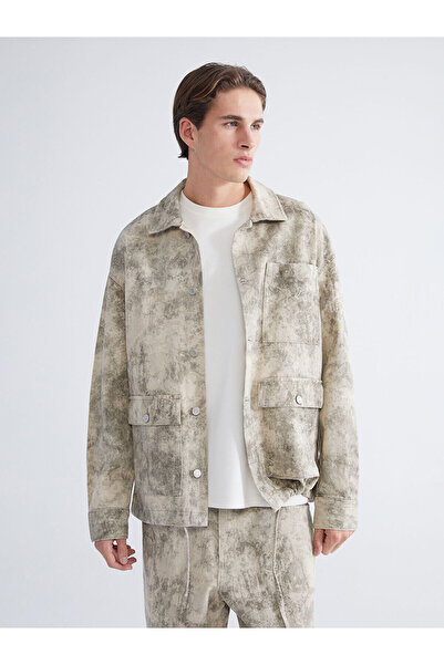 LC Waikiki Ανδρικό πουκάμισο με μακρυμάνικο γκαμπαρντίνι Vizyon New Season Comfortable Fit