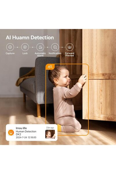 Imou 4MP Indoor WiFi Camera (DK2 4MP) - 360° View, IR Night Vision, Two-Way Audio, Motion Detection
