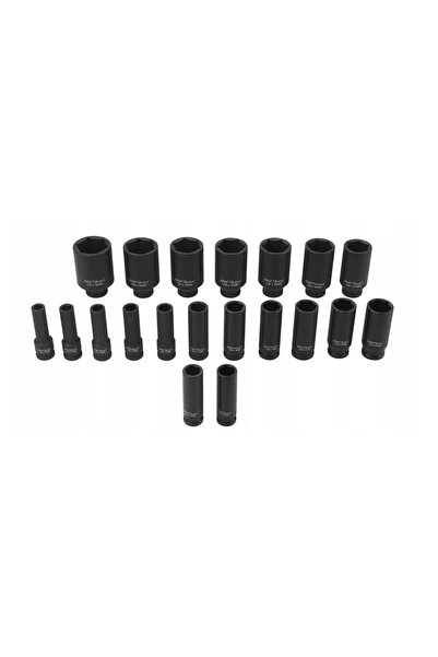 Kraft Impact socket set, 1/2" hex, 10 - 38mm, 20 pieces,