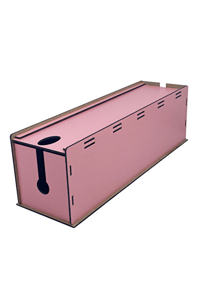 kutuTR Cable Box 40X12X14 cm Cable Socket Organizer - Pink