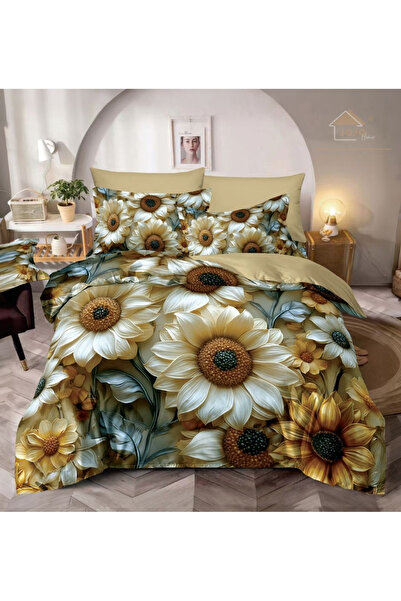 FIONNA.RO Lenjerie De Pat Finet 6 Piese Cu Elastic 5D - Floarea Soarelui Regala