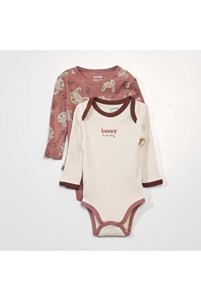 KİABİ Pack of 2 ribbed knit bodysuits AO RABBIT