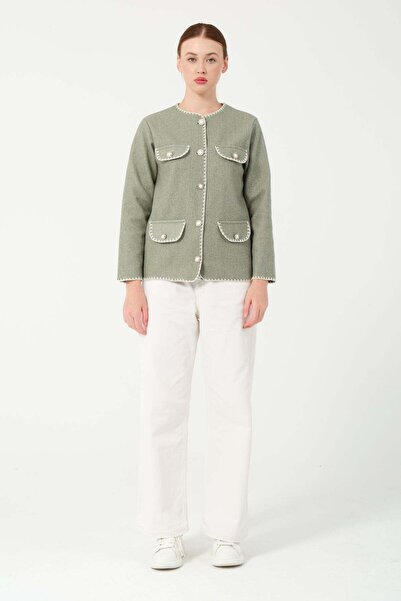 Hatun Atila Jachetă HatunAtila Croșetată cu patru buzunare, aspect cașmir, 78...