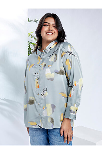 Globus By Styli Plus Size Long Sleeve Printed Shirt
