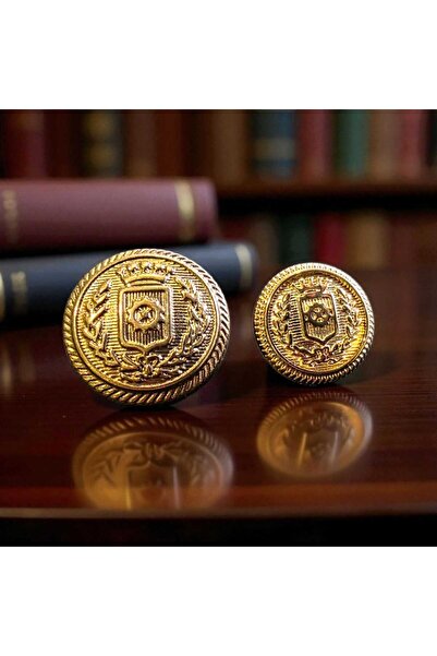 Cenik Aksesuar Gold Renk Blazer Ceket Düğmesi 2 Boylu Set (1,5 cm ve 2,3 cm)