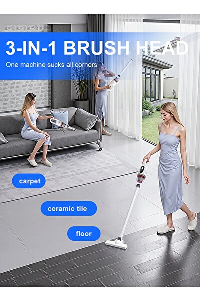 yaqeen 3 In-1 Cordless Vacuum 120W 20000 Pa powerful Suction, Handheld Vacuum With Washable HEPA Filter