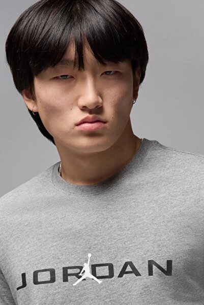 Nike Jordan Air Tee SS Crew Grey Ανδρικό μπλουζάκι από βαμβάκι γκρι