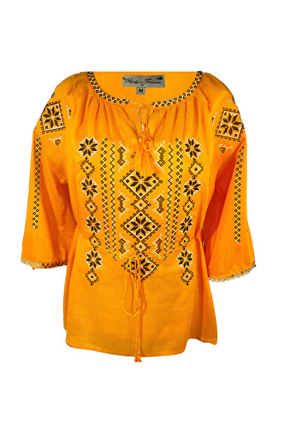 Inovius Bluza galbena cu motiv geometric multicolor - BMG142 M