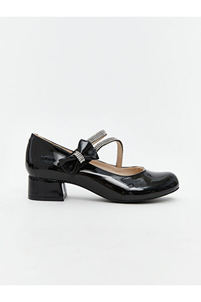 LC Waikiki Black Shiny Stone Girls' Heeled Shoes
