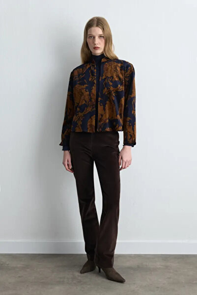 Gusto Anka Collection Hakim Collar Velvet Jacket - Navy Blue