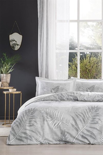 Özdilek Σετ Παπλωματοθήκη Γκρι Frunze (Διπλό) Ranforce.