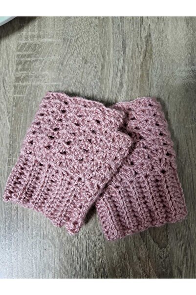 by kayra collection PUDRA RENK PARMAKSIZ ÖRGÜ ELDİVEN