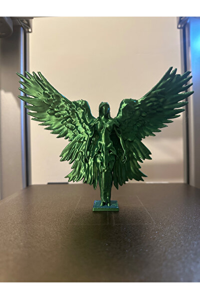shop Yeşil Kanatlı Melek Heykeli - 3D Baskı Dekoratif Figür