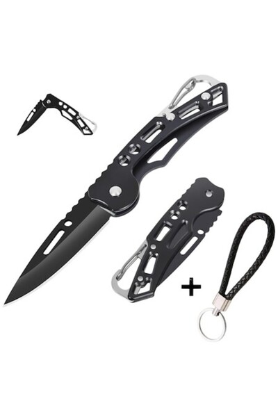 OEM Black folding knife for camping, fishing, hunting and hiking, 15.5 cm, steel