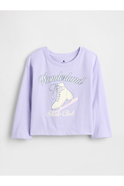 GAP Kız Bebek Mor Mix & Match Relaxed Grafik T-Shirt