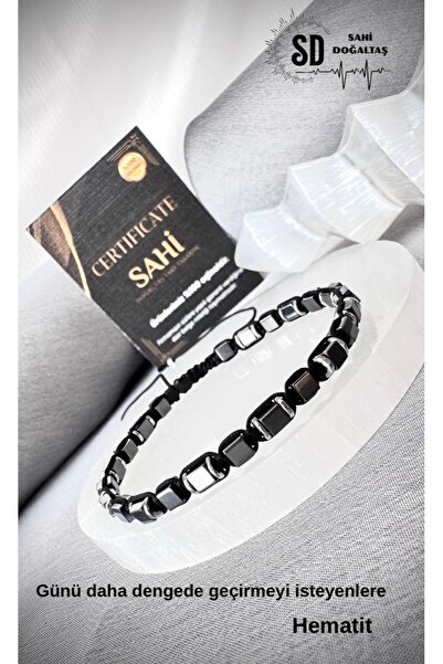 SAHİ_DOĞALTAŞ SAHİ DOĞALTAŞ Erkek Hematit Örgü Bileklik