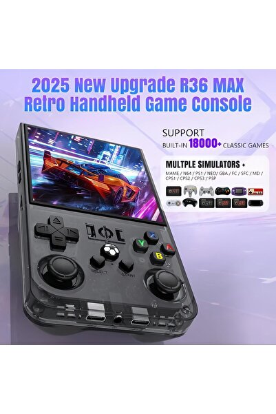 Generic R36MAX Retro Handheld Game Console, 4.0 inch IPS Screen, 128GB White