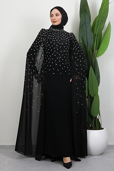 giz astore Perihan Taşlı Abiye Siyah