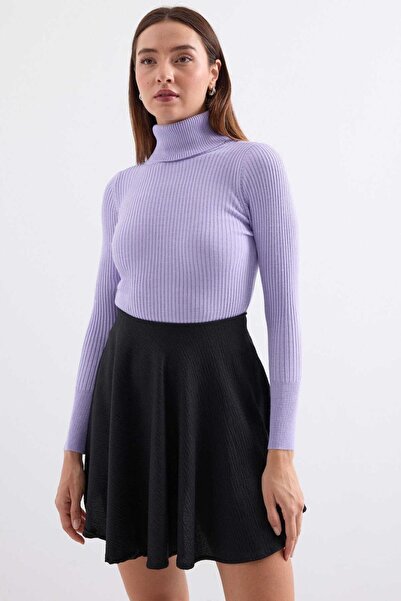onno style women Fiber-Filled Fishman's Collar Basic Sweater