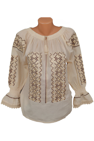 Inovius Ie Traditionala cu Motiv Geometric de Dama, Auriu- IMS02 L