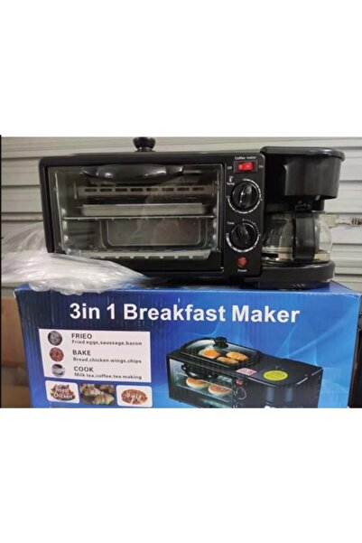 Razo 3-in-1 Multifunctional Breakfast Appliance — Toaster, Oven & Coffee Maker with Omelette Pan, 9L, 1