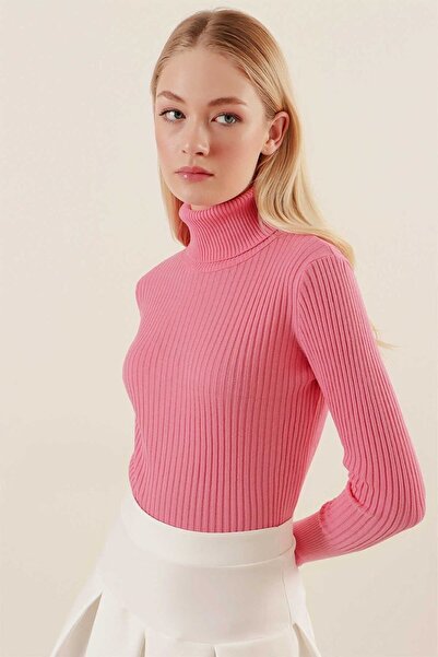 onno style women Fiber-Filled Fishman's Collar Basic Sweater