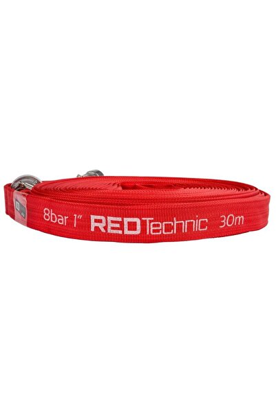 Red Technic Irrigation water hose 1" 30 meters, firefighter type 8 bars, with couplings,