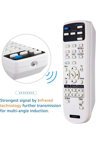 Generic OMAIC Projector Remote Control for Epson Projectors Home Cinema EB EMP EX VS H BrightLink Powerlite