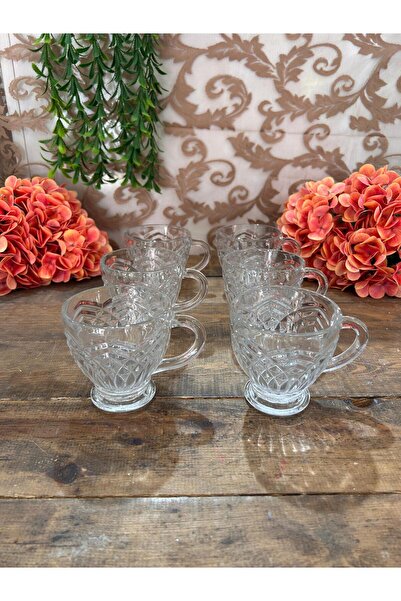 KRD Home Moon Tea Mug Vi̇ola 6 Piece Cup Set