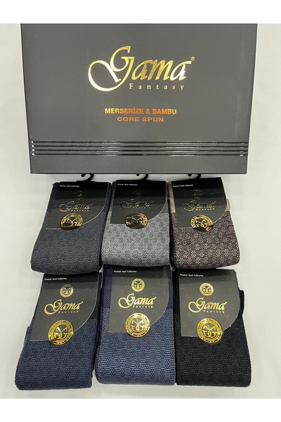Gama Çorap 6 Pieces Mercerized+Bamboo Blended 100% Natural Nylon Thick Winter Men's Socks