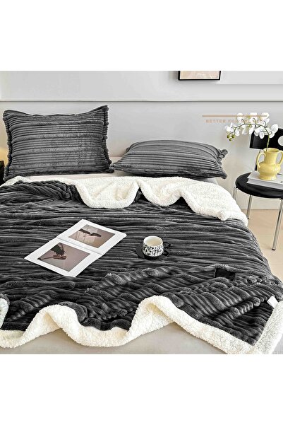 CHIRASO Cocolino CHIRASO Blanket Set, With Zipper, with Fur Inside, 200x230cm and 2 Pillowcases 50x70cm