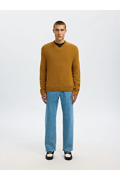 SELECTED Pullover mit V-Ausschnitt 100% Baumwoll