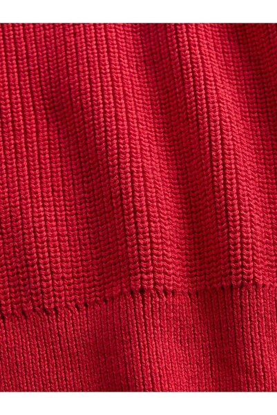 GAP Erkek Çocuk Kırmızı Relaxed Shaker-Stitch Crewneck Kazak