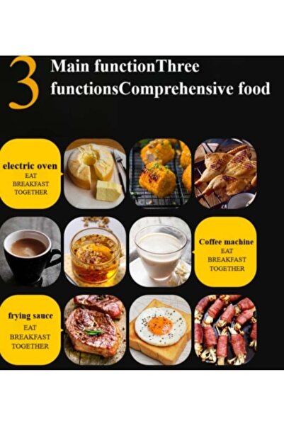 Razo 3-in-1 Multifunctional Breakfast Appliance — Toaster, Oven & Coffee Maker with Omelette Pan, 9L, 1