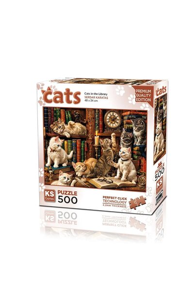 Nilly Toys 20090 Puzzle 500 Cats in the Library
