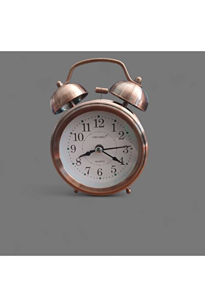 Belkis metal masa çalar saati bakır renk ışıklı alarmlı 9x12