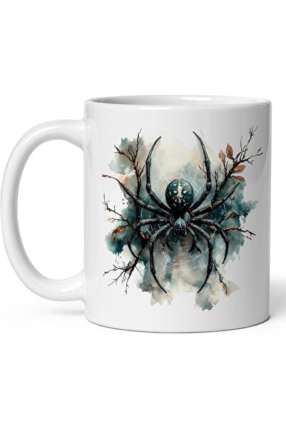 NASAQ كوب قهوة سيراميكي بتصميم شبكة العنكبوت، سعة 11 أونصة، بمقبض مريح