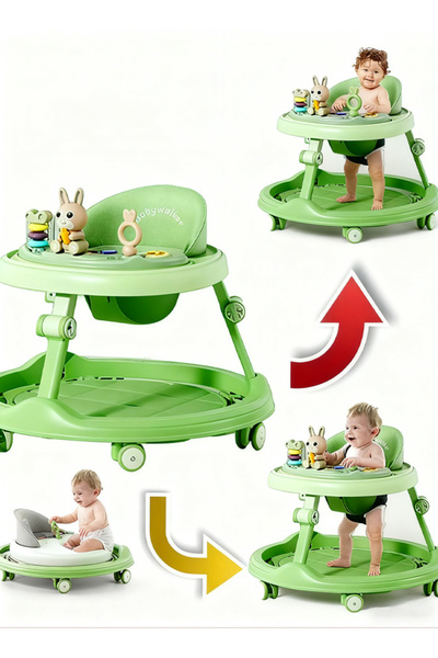 Generic مشاية أطفال قابلة للطي، ارتفاع قابل للتعديل، مناسبة للأولاد والبنات م...