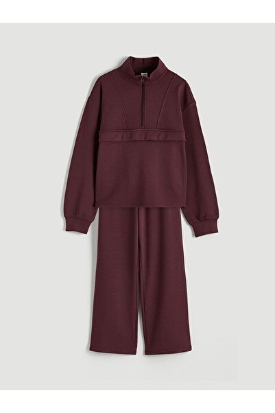 LC Waikiki Lcw Kids Dik Yaka Girl Sweatshirt and Sweatpants