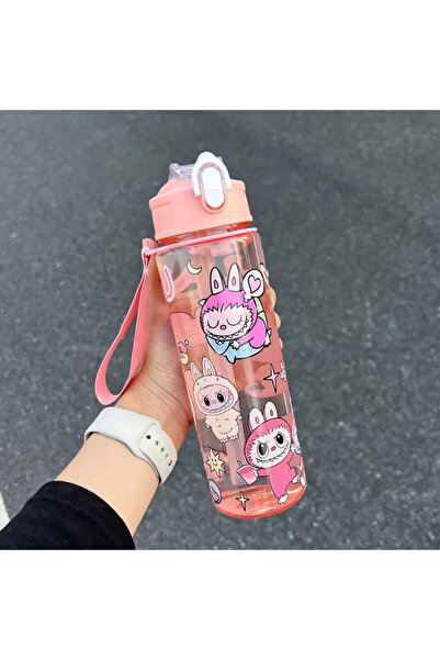 synshop Labubu Water Bottle Pink Water Bottle Girls Boys School Water Bottle 900 ml Bpa Free Gift