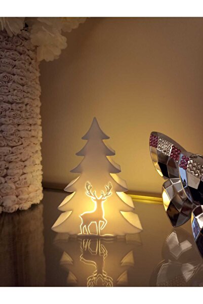 smilechild شجرة عيد الميلاد مع شموع LED للزينة، نمط الغزلان، تتضمن شمعة LED، ...